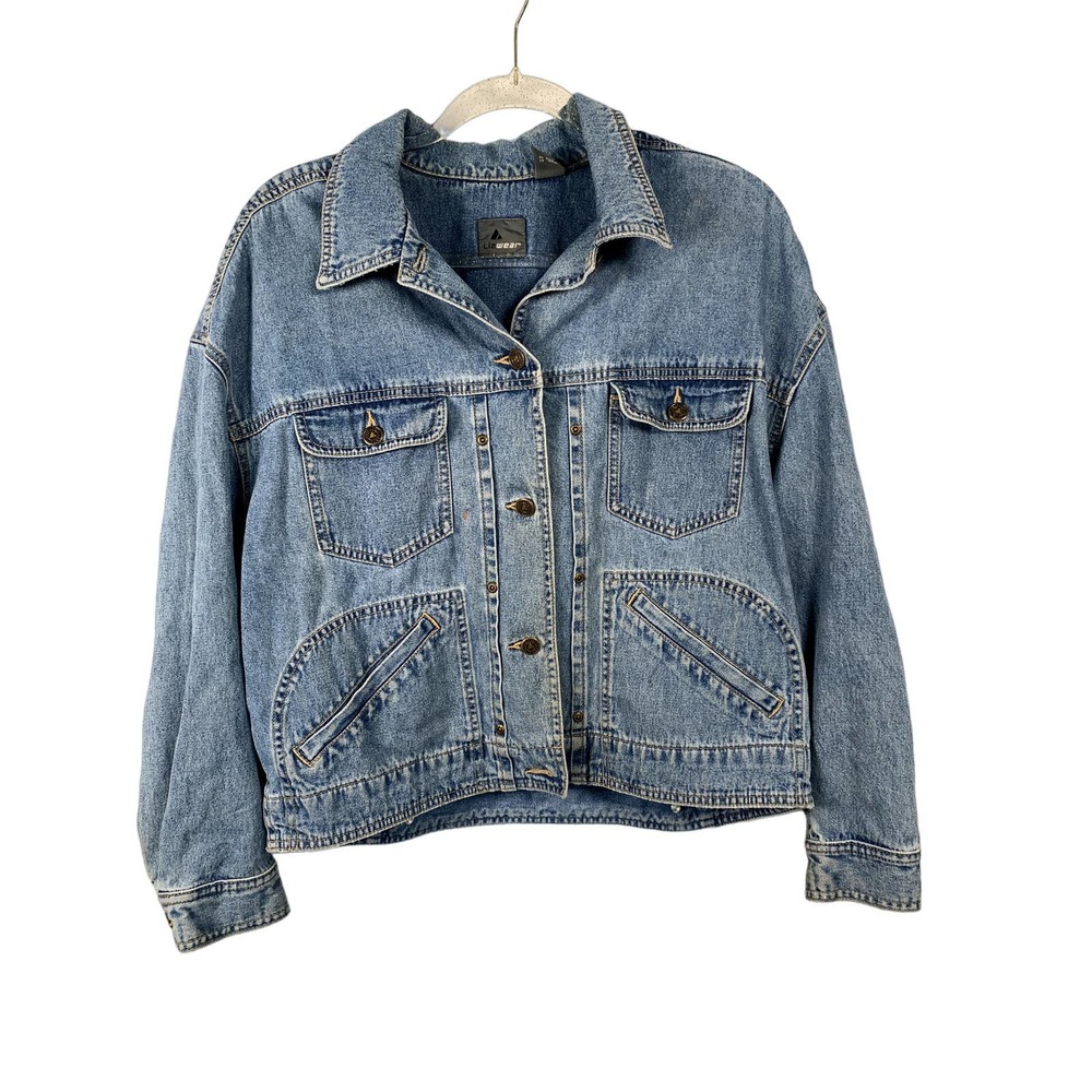 Lizwear vintage 100% cotton denim cropped boxy jacket L